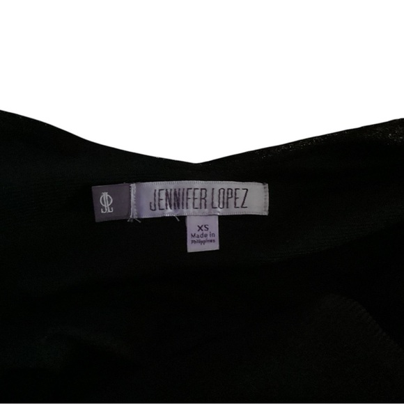 JENNIFER LOPEZ BLACK GLITTER SCOOP BACK MINI DRESS FOR FORMAL SIZE XS - Picture 4 of 4